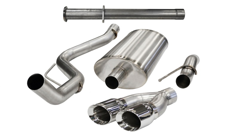 Ford F-150 Raptor Performance Exhaust - Single Side Exit - CORSA Performance - Xtreme Cat-Back + Res Delete with Twin 4.0in Pro-Series Tips - Polished - `11-`14